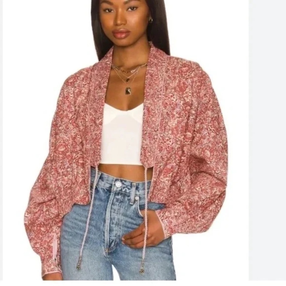 Free People Rosalina Floral Cropped Jacket Medium - Picture 8 of 8